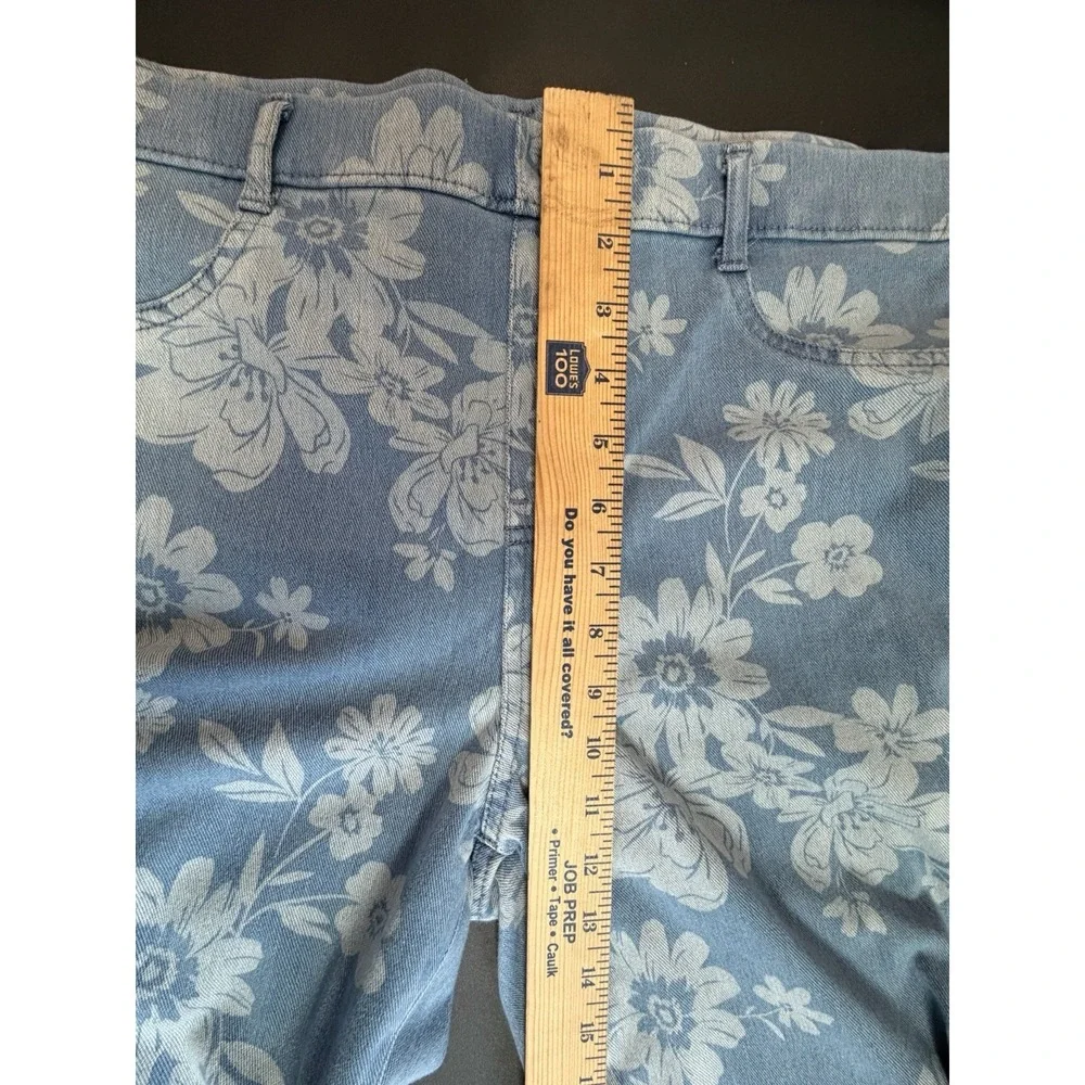 Time And Tru‎ Women's High Rise Jeggings Pants Stretch Floral Denim L(12-14)
